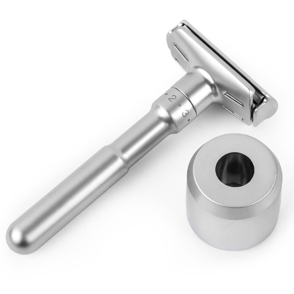 Adjustable Folding Safety Razor for Men – Classic Double Edge Shaver with 5 Tita