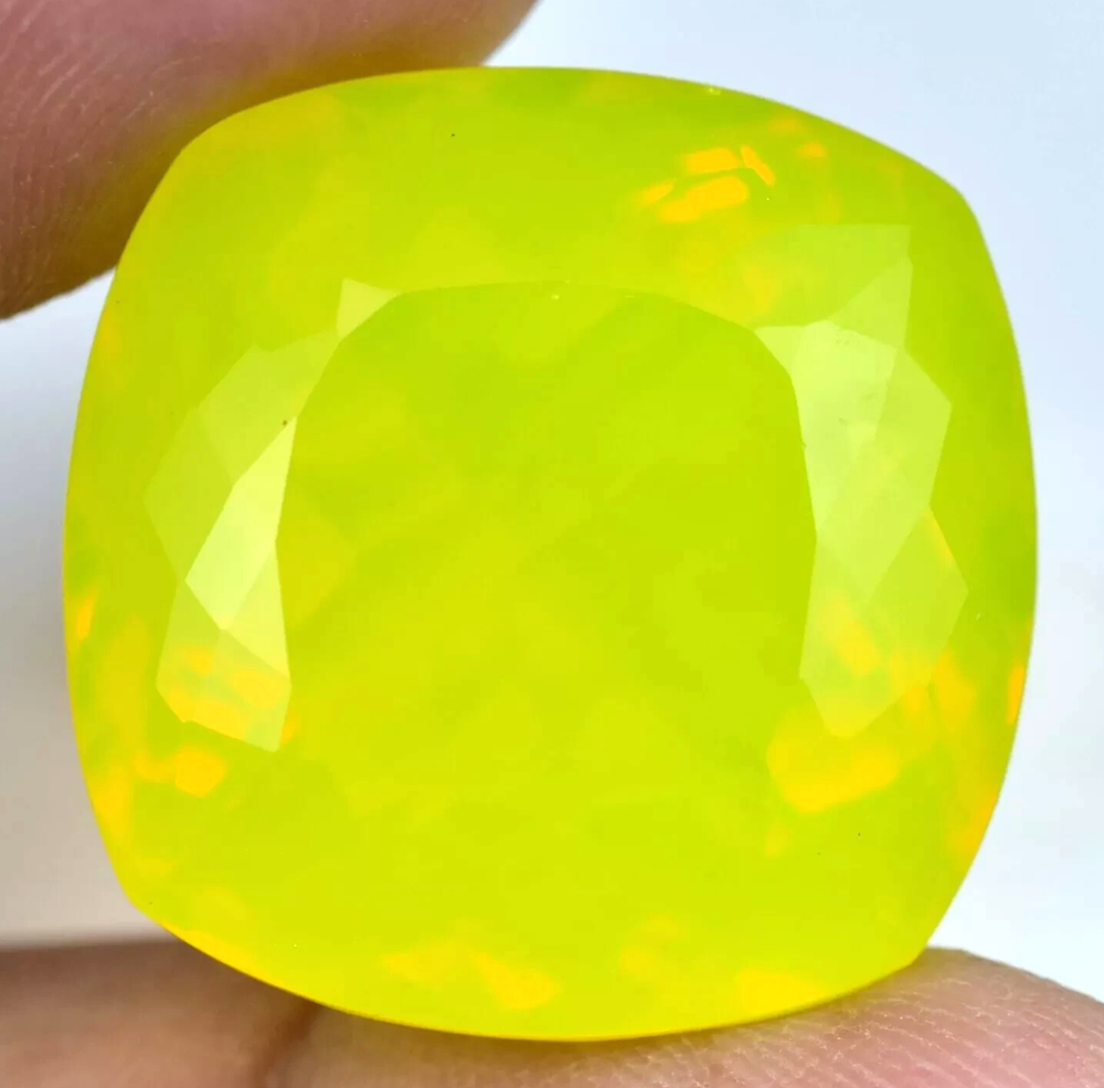 AAA+ Large Natural Ethiopian Opal 96 Ct. Cushion Cut Loose Gemstone @Women Gift