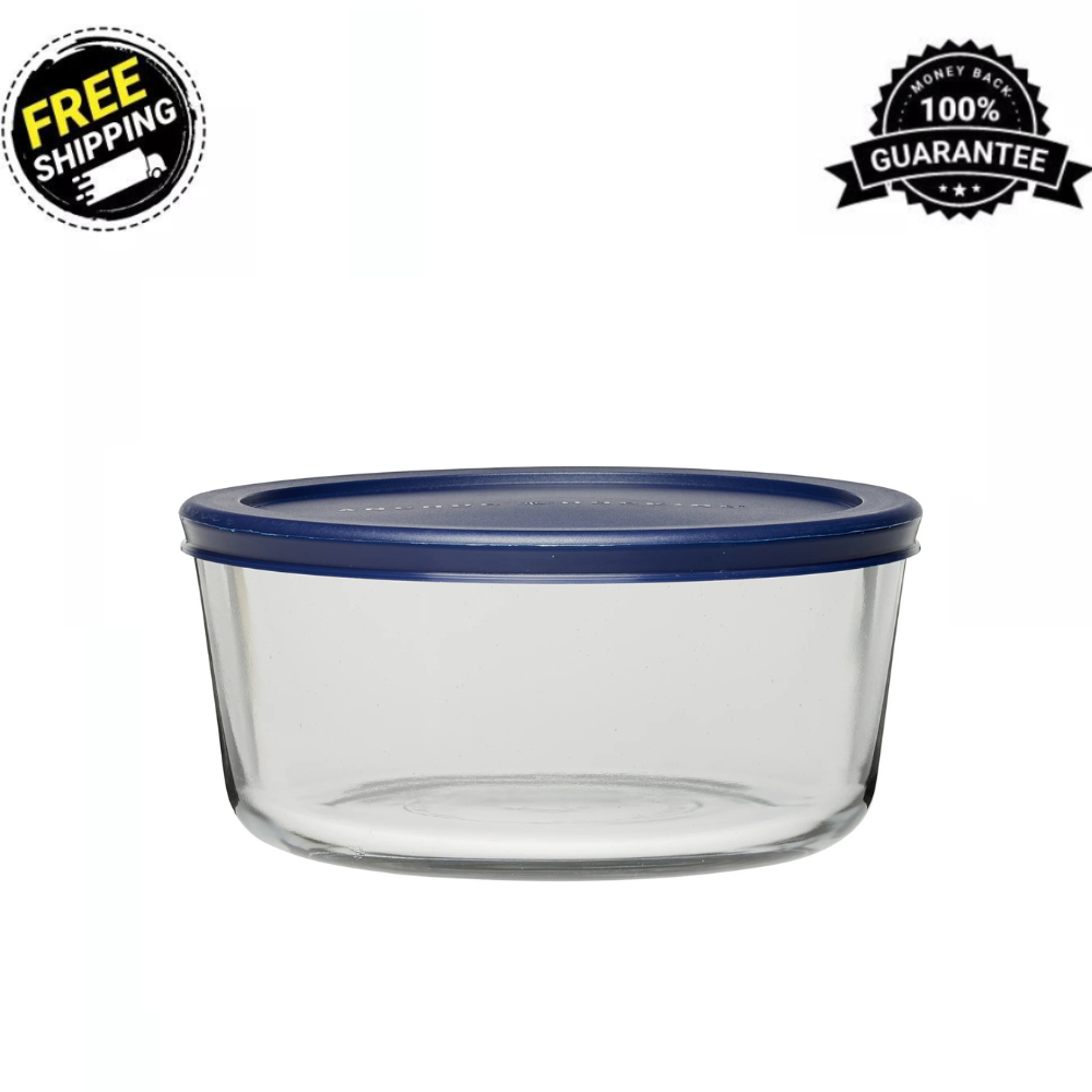 Anchor Hocking 7-Cup Clear Glass Food Storage Container with Lid - 1 Pack  