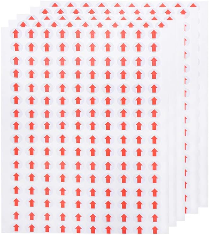 6400Pcs Red Arrow Dot Stickers Self-Adhesive Peel & Stick Labels for Inspection Marking