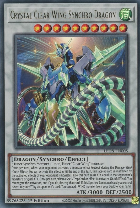 Crystal Clear Wing Synchro Dragon LED8-EN005 Legendary Duelists: Synchro Storm 1st Edition