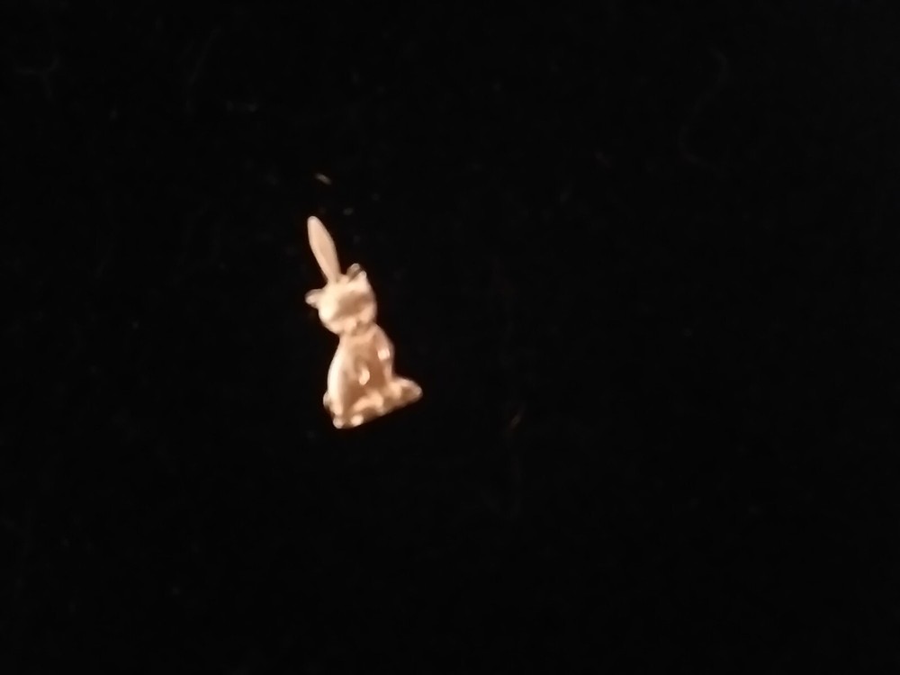 14k Gold Diamond Cut Cat Pendant Marked MA Michael  Anthony.