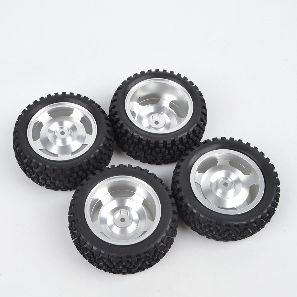 Aluminum Wheels with Tires for Tamiya TT02BR DF02 DT-03T Kyosho 1:10 RC Buggy