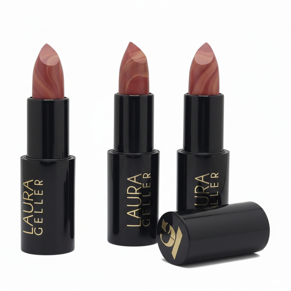 3 Pack Laura Geller Italian Marble Lipstick 0.12 oz Peach Bellini