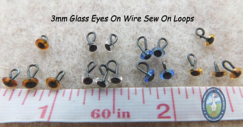 20 Pair Glass Eyes On Wire Bent into Loops On SALE Sculpture Carving Art & Craft