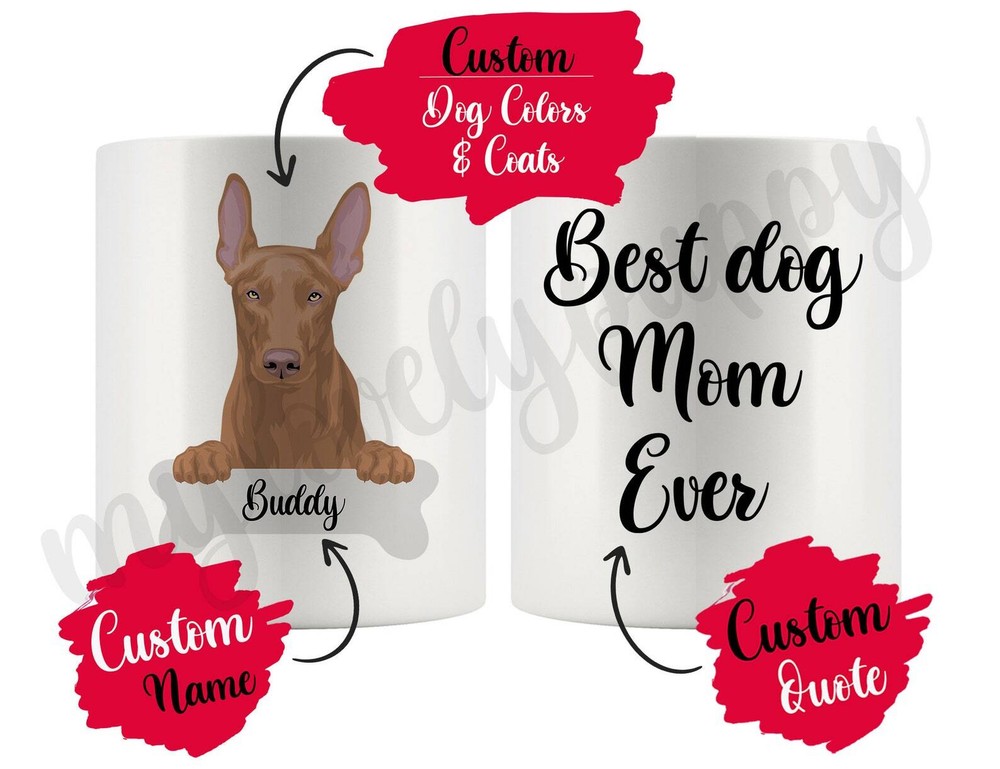 Personalized Pharaoh Hound Dog Mom And Dad Coffee Mug Daddy Mommy Present