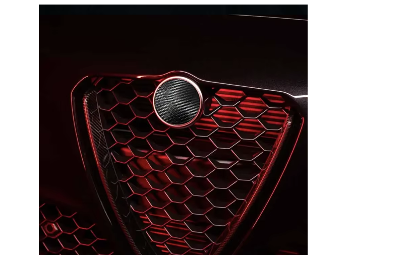 Carbon Fiber Emblem Suitable For Alfa Romeo Front Decorative Emblem RED