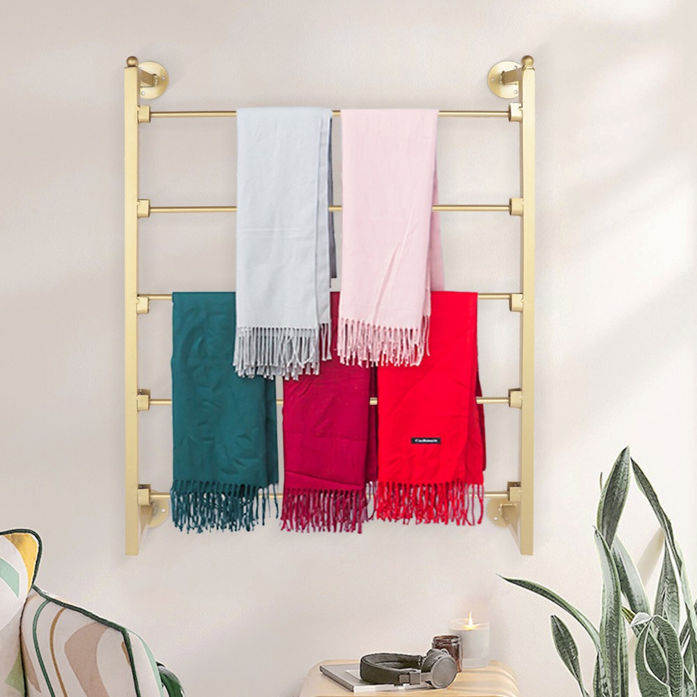 Wall Mount Gold Metal Scarf Organizer Hanging Rack Stand USA Made