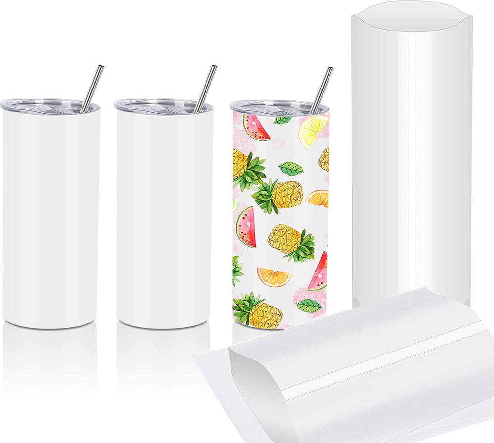 15 Oz Sublimation Skinny Tumbler Set - Straight Stainless Steel Design