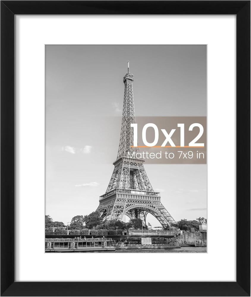 10X12 Picture Frame, Display Pictures 7X9 with Mat or 10X12 without Mat, Wall Ha