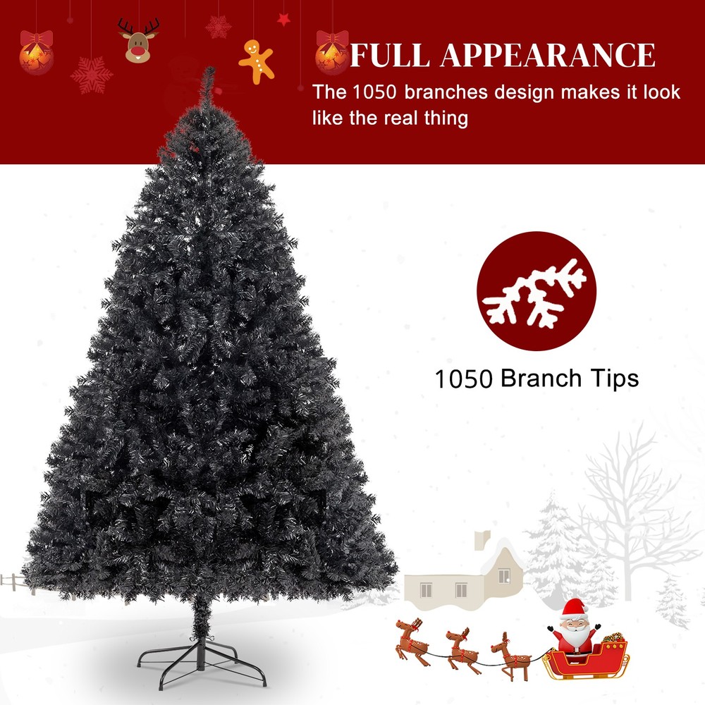 6FT Christmas Tree with Stand Bushy Artificial Xmas Tree Home Decor 1050 Tips
