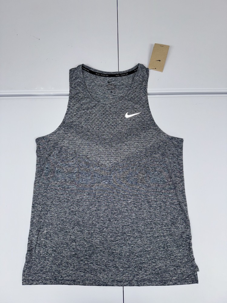 Nike Stride Dri-FIT ADV Running Tank Top Men's M Grey Lightweight HV5210-084