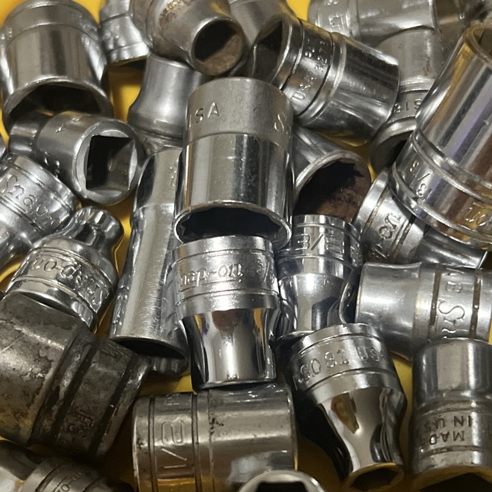 Lot Of 50 Snap On Sockets 3/8” Drive