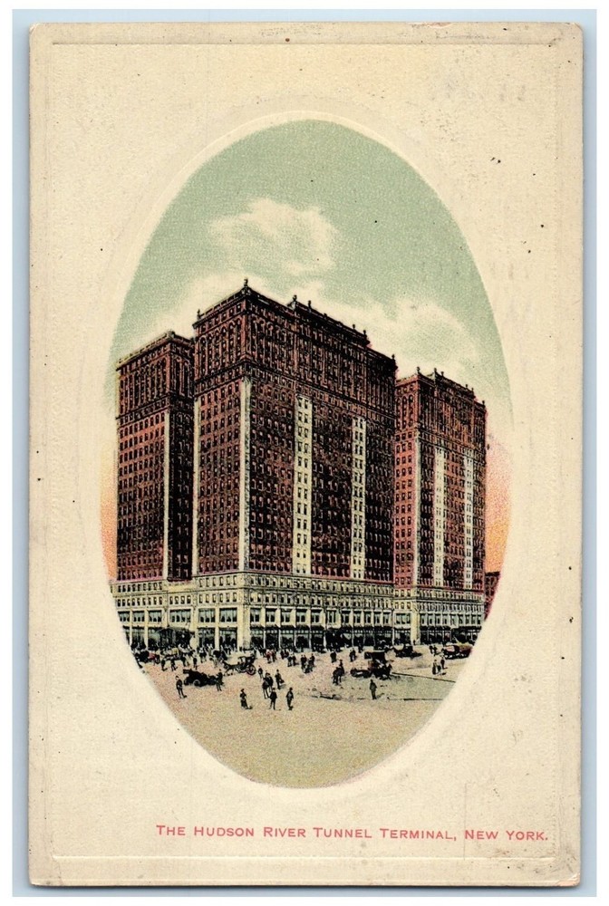 1909 The Hudson River Tunnel Terminal Building New York NY Antique Postcard