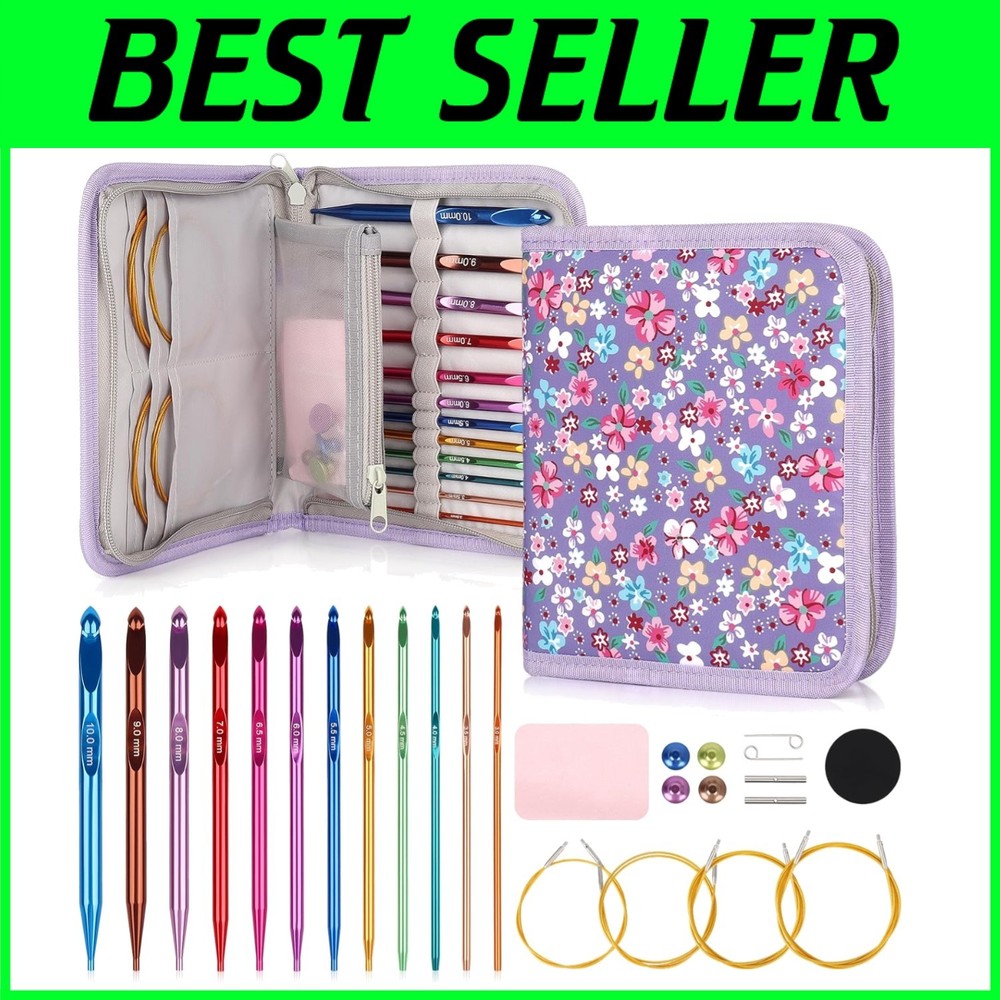 Smooth Aluminum Crochet Hooks with Interchangeable Cables