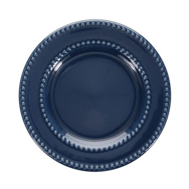 Royal Norfolk Salad Plate a  Blue Embossed  Ceramic 7.5 In Set Of 2