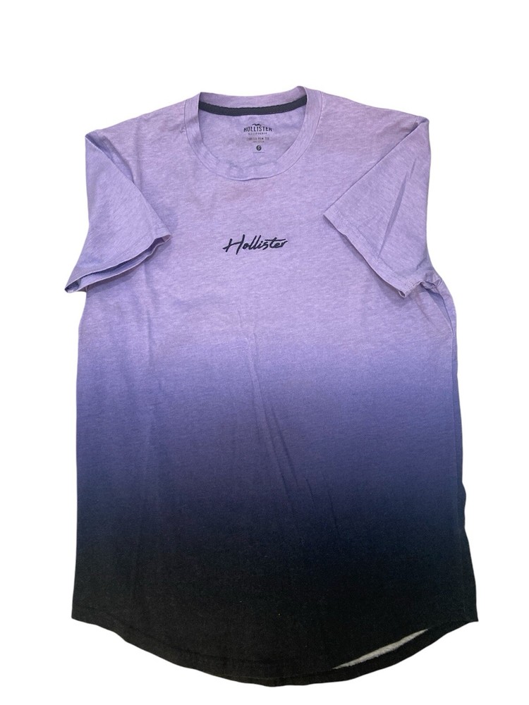 Hollister Size Small Purple Gradient Curved Hem Short Sleeve T-Shirt