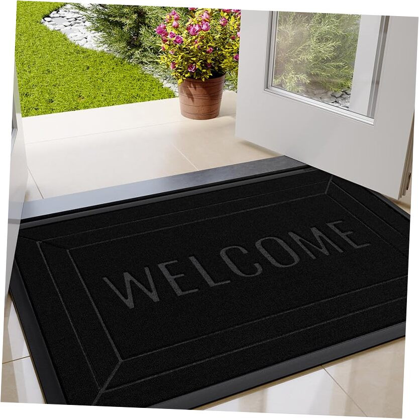 Non-Slip Welcome Mat for Indoors & Outdoors 17x29.5 Inch Front Entrance Rug