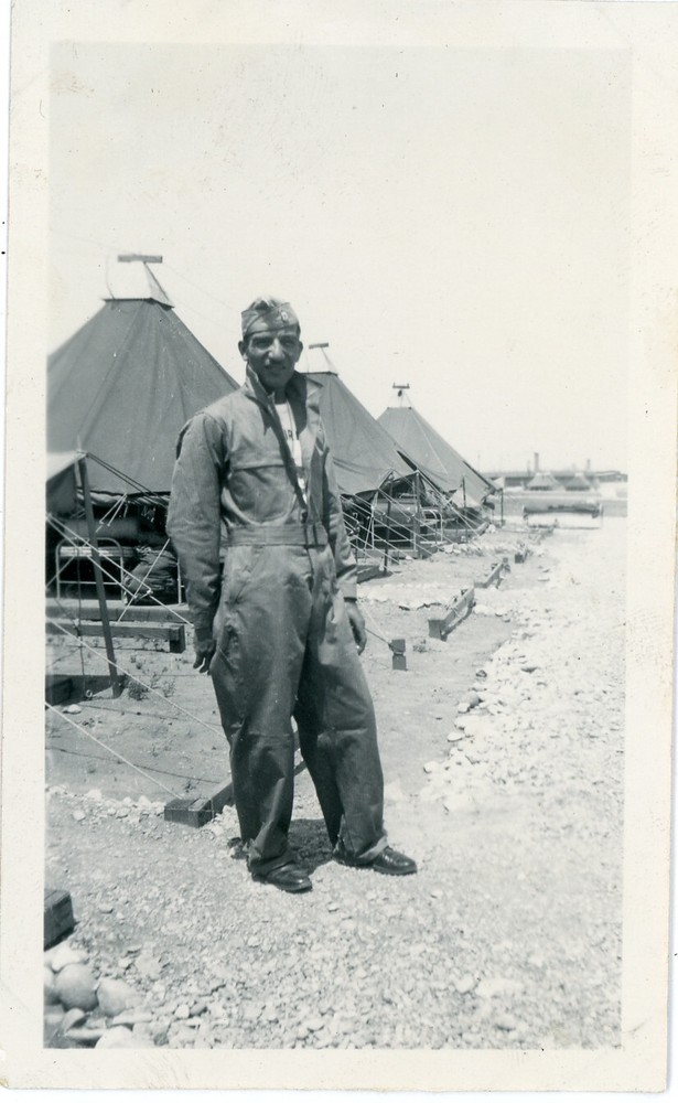 Soldier in Coveralls Military Camp Vintage Snapshot Photo Base Work Uniform 14