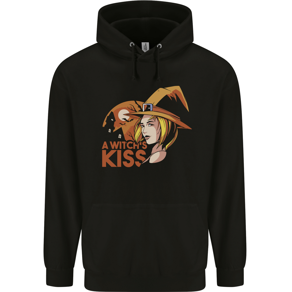 A Witch Kiss Halloween Mens 80% Cotton Hoodie