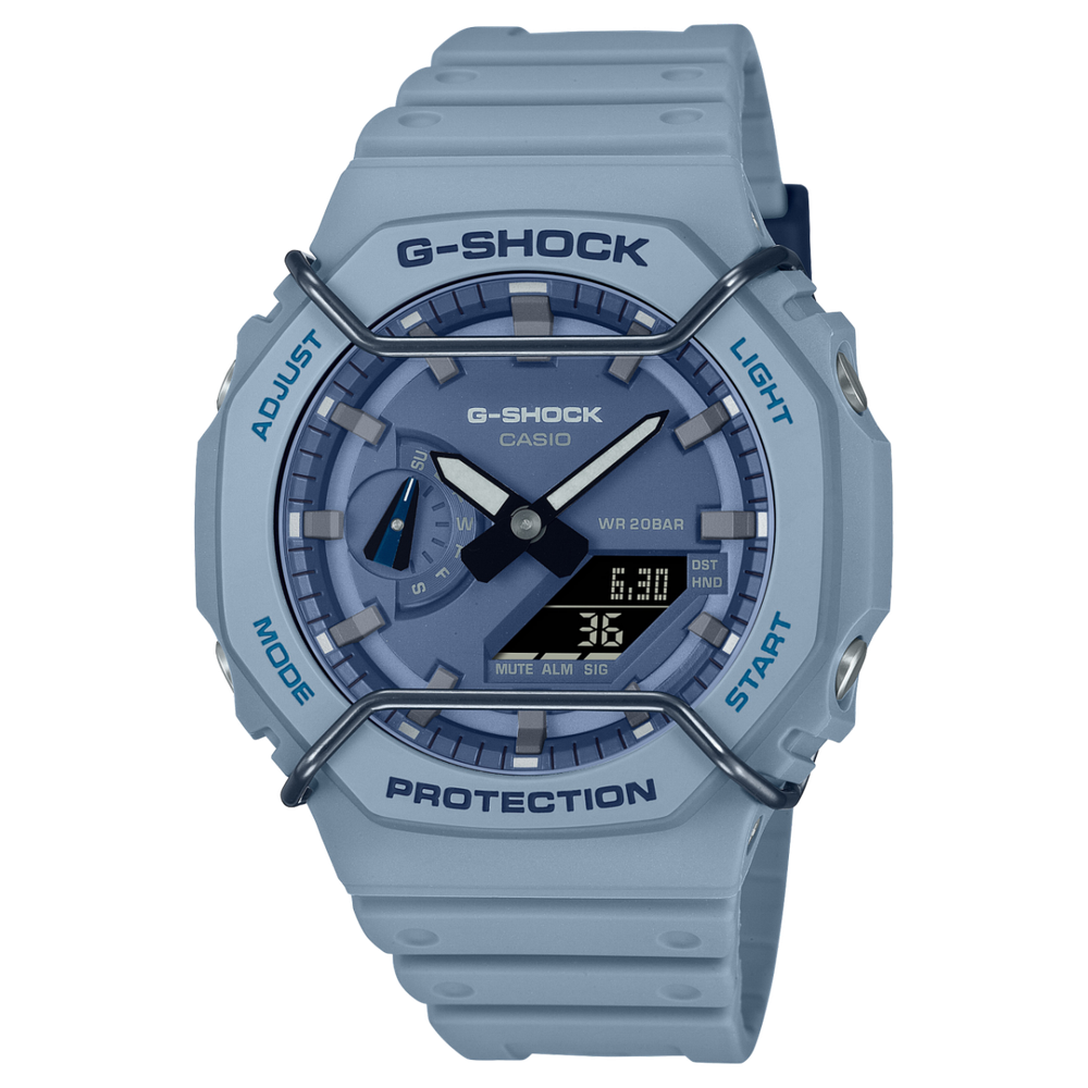 G-Shock GA-2100PT-2A Casio Tone on Tone Blue Resin Analog Digital Men's Watch