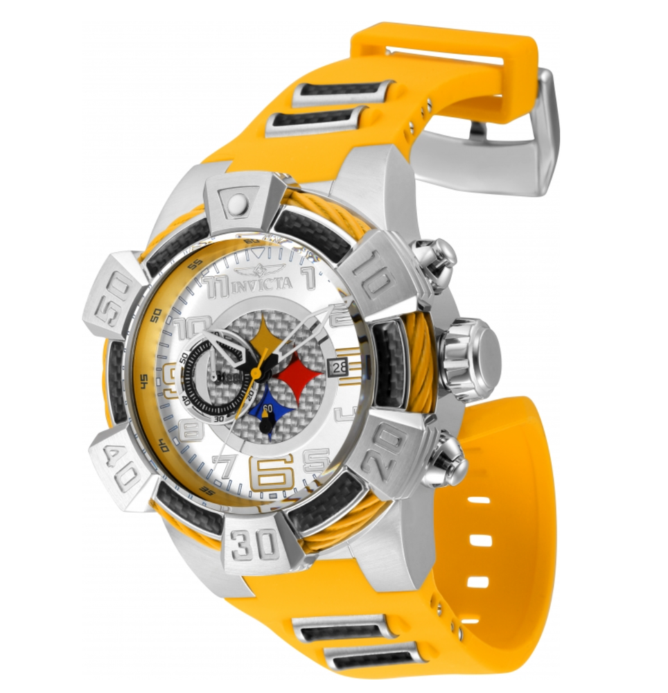 Invicta Men's 52mm NFL Pittsburgh Steelers Carbon Fiber Chronograph Watch 35777