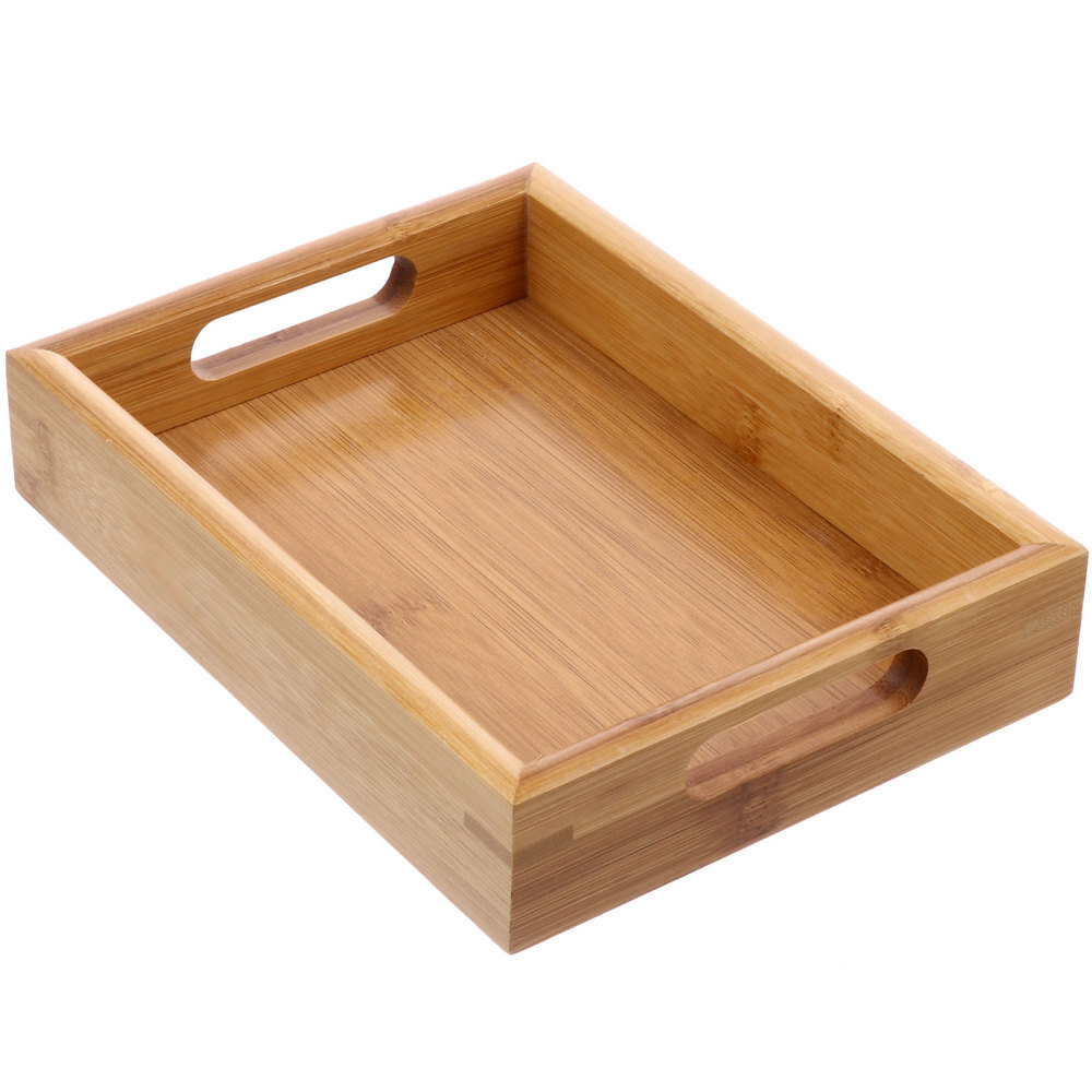 1PC Breakfast Tray Bamboo Food Serving Tray Practical Snack Fruits Storage Tray
