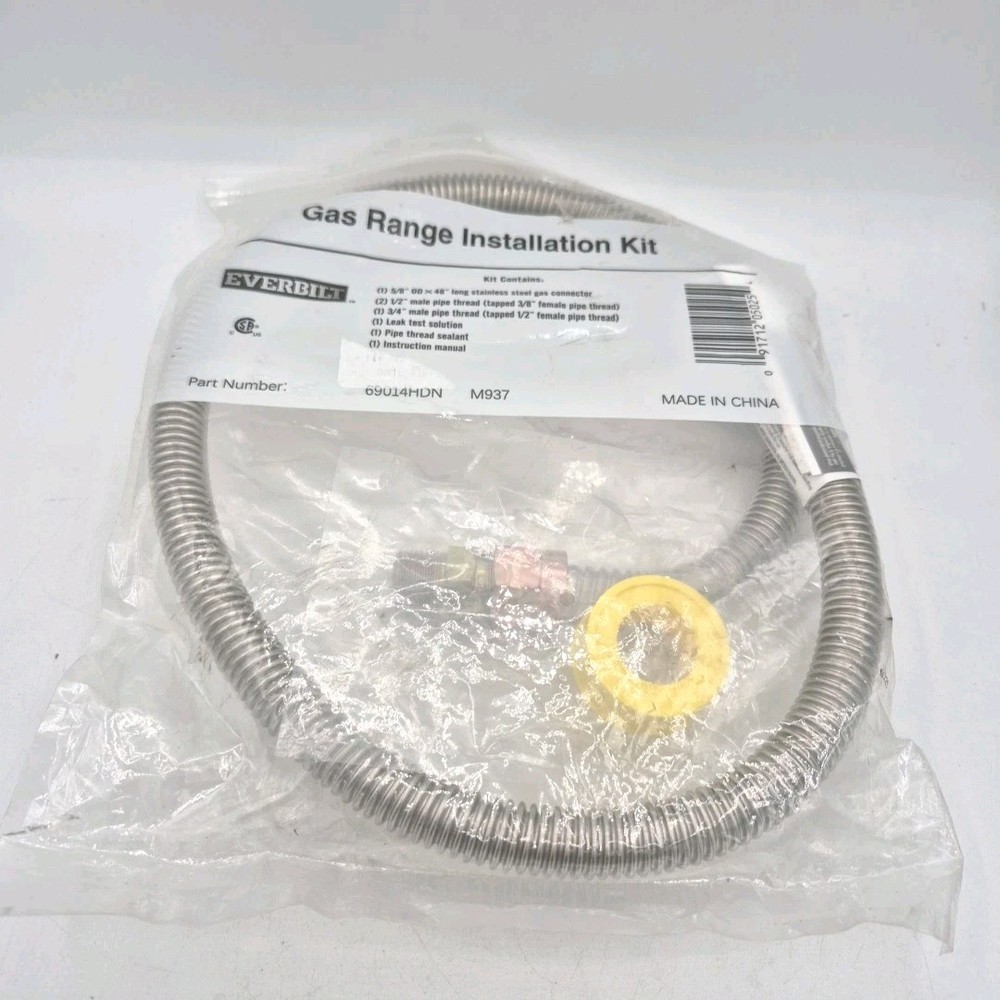 Everbilt 69014HDN Gas Range Installation Kit Stainless Steel 5/8
