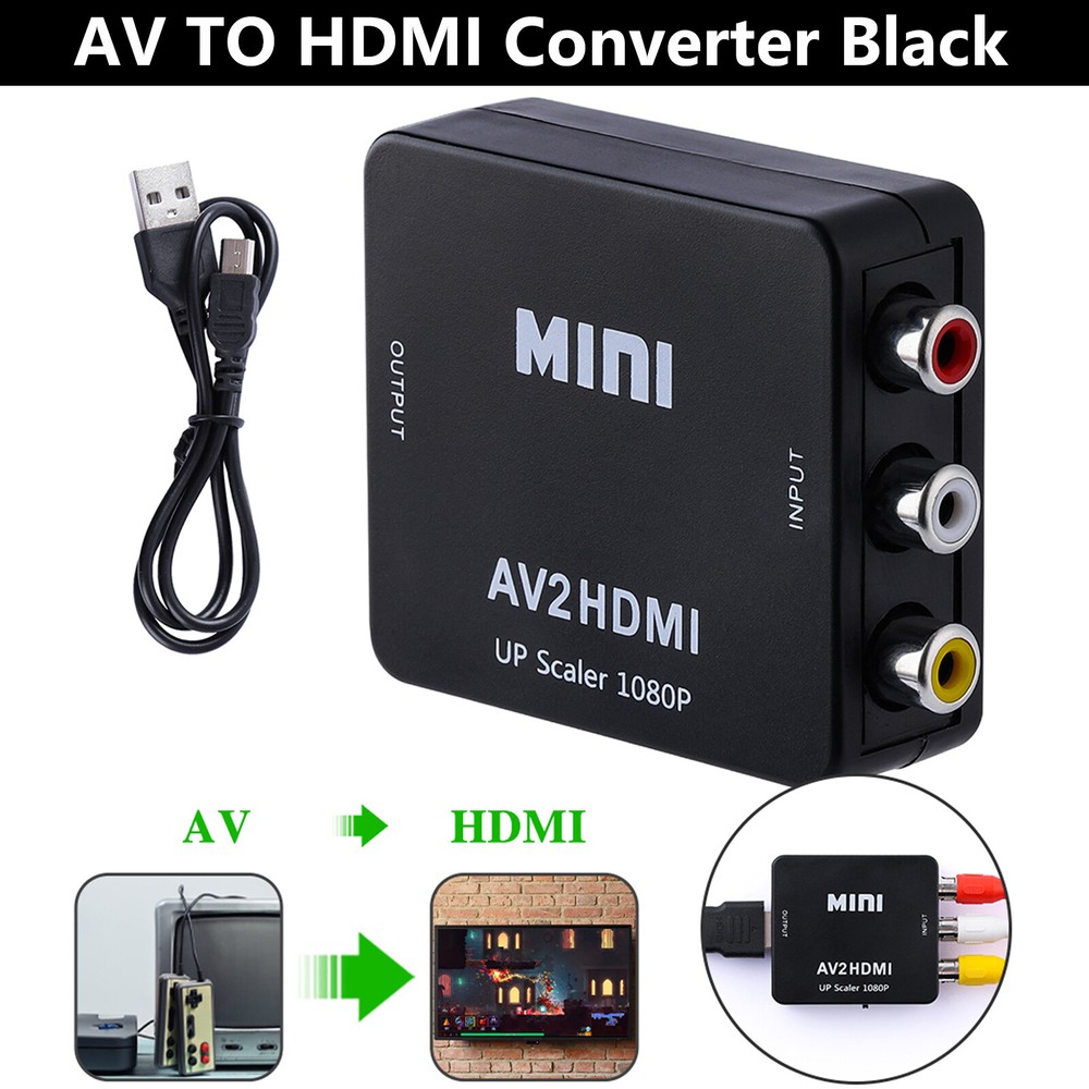 RCA AV to HDMI HD Converter Composite CVBS Audio Video Adapter For Wii NES SNES