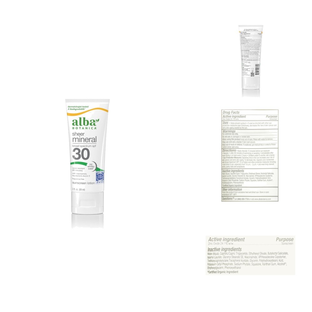 Gentle Mineral Sunscreen Lotion SPF 30 for Sensitive Skin, Water-Resistant 3 oz