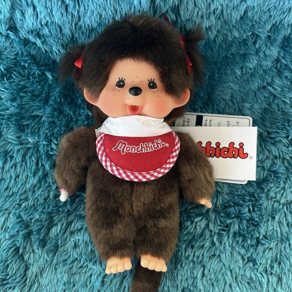 Monchhichi Premium Standard Size S Sekiguchi Plush Doll Brown Girl Japan Stuffed
