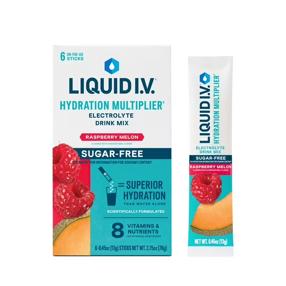 Sugar-Free Liquid IV Raspberry Melon Hydration Powder with Electrolytes