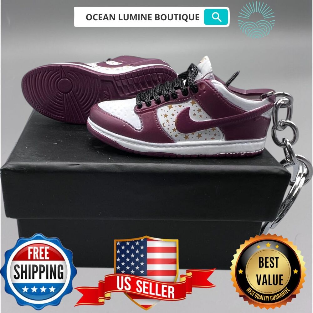 SB DUNK 3D Mini Sneaker Keychain, Jordan Sneaker Collectible, Box Options