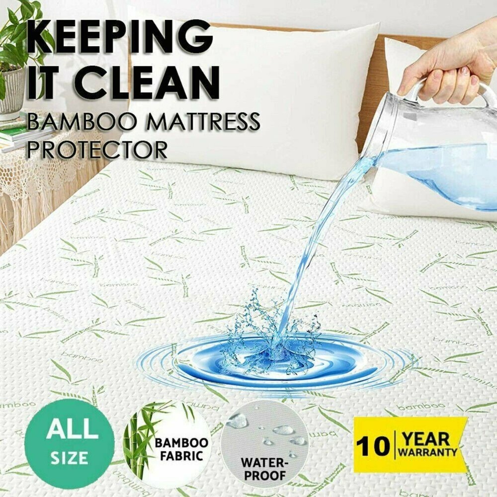 Nature Bamboo Mattress Protector Extra Deep Pocket 100% Waterproof Bed Cover