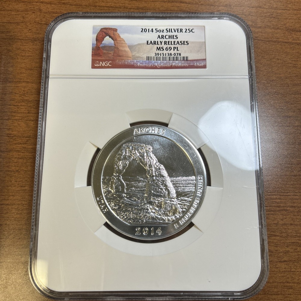 2014 ATB Utah Arches 5 oz Silver Quarter NGC MS69 PL Early Releases