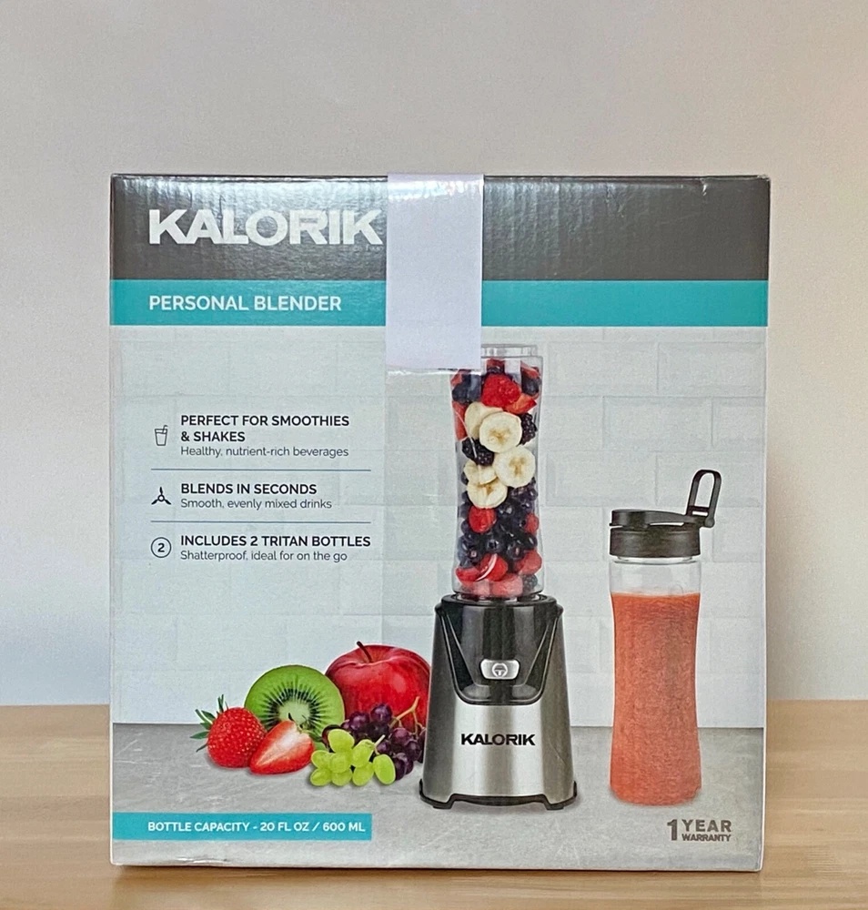 Kalorik Personal Blender With 2 Tritan Bottles Stainless Steel BL 46505 SS
