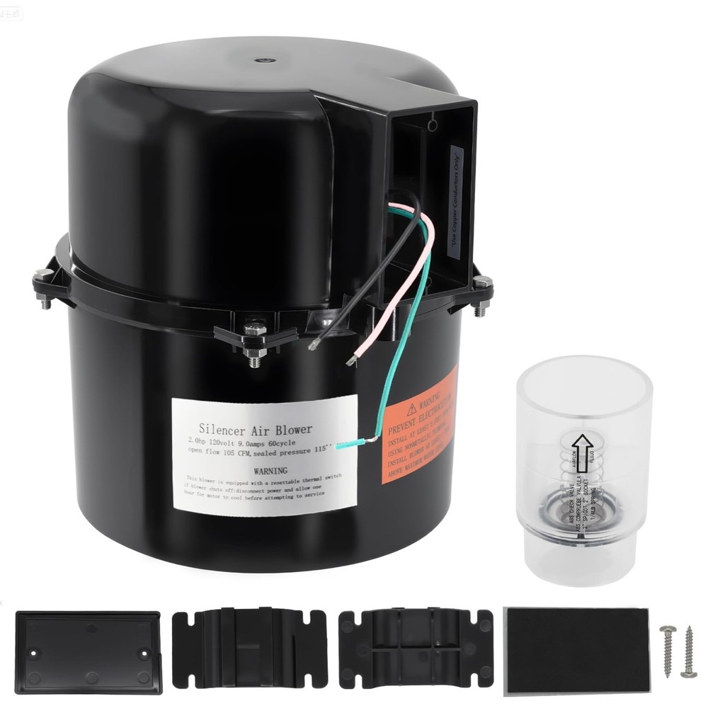 6320141 Silencer Spa Blower 2.0 HP 120 Volt 9.0 Amps Replacement Air Supply (EBC