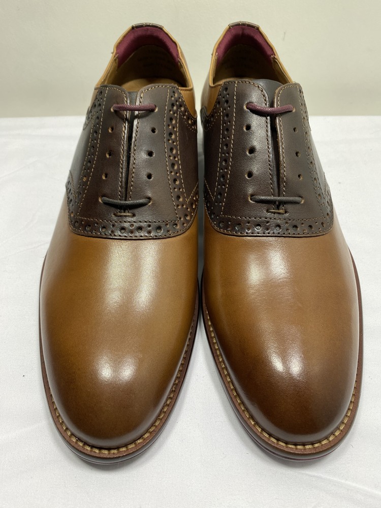 Johnston & Murphy Mens Conard 2.0 Saddle Oxford Dress Shoes Size 10M Brown