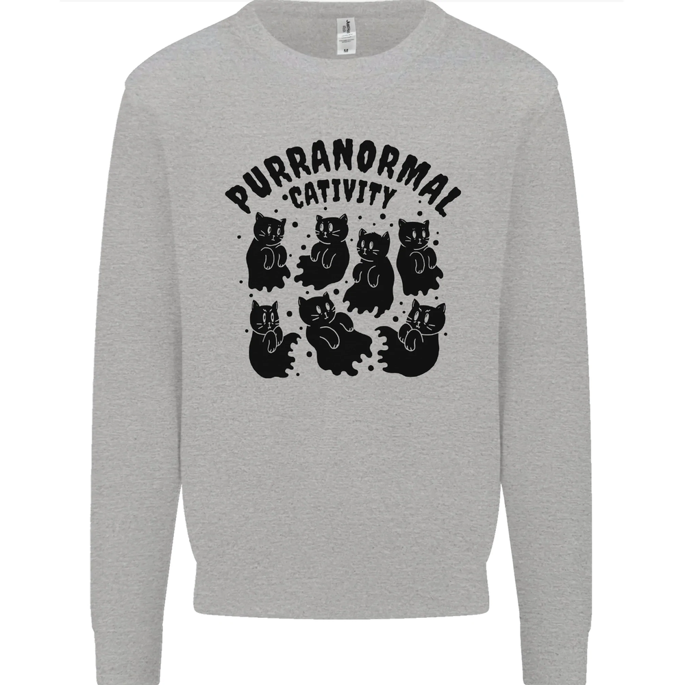Purranormal Cativity Funny Cat Halloween Mens Sweatshirt Jumper
