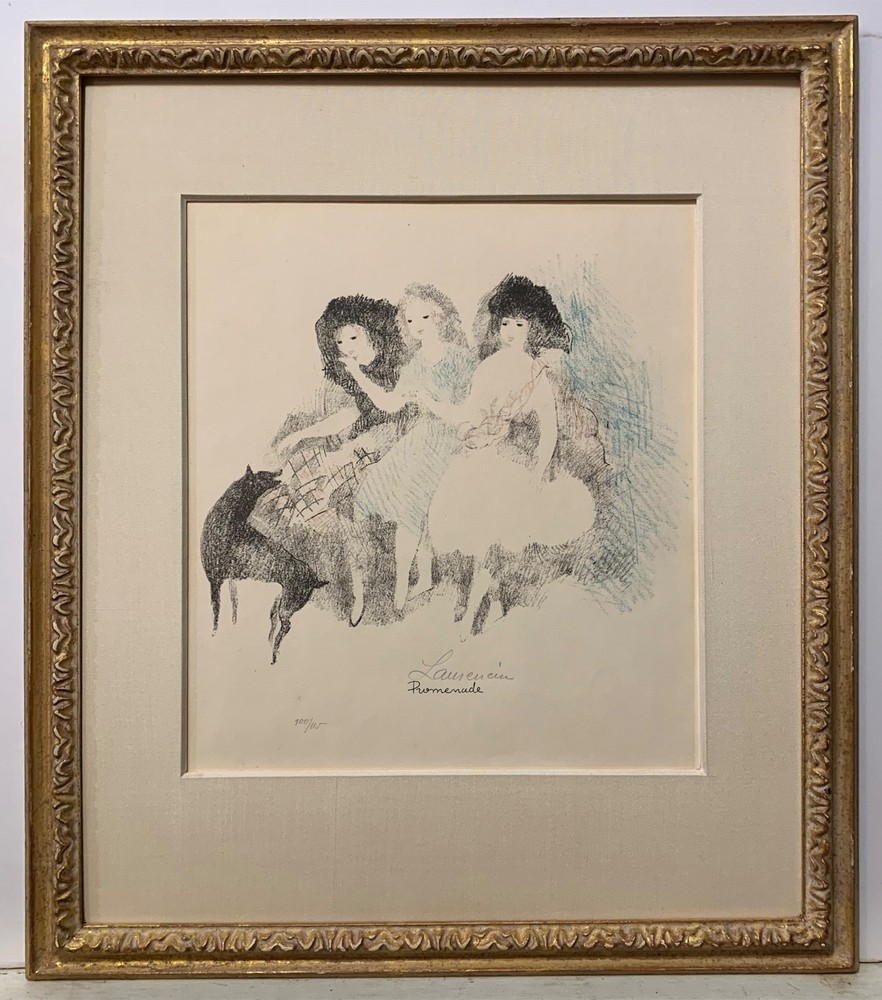Listed French Artist Marie Laurencin Signed Color Lithograph 