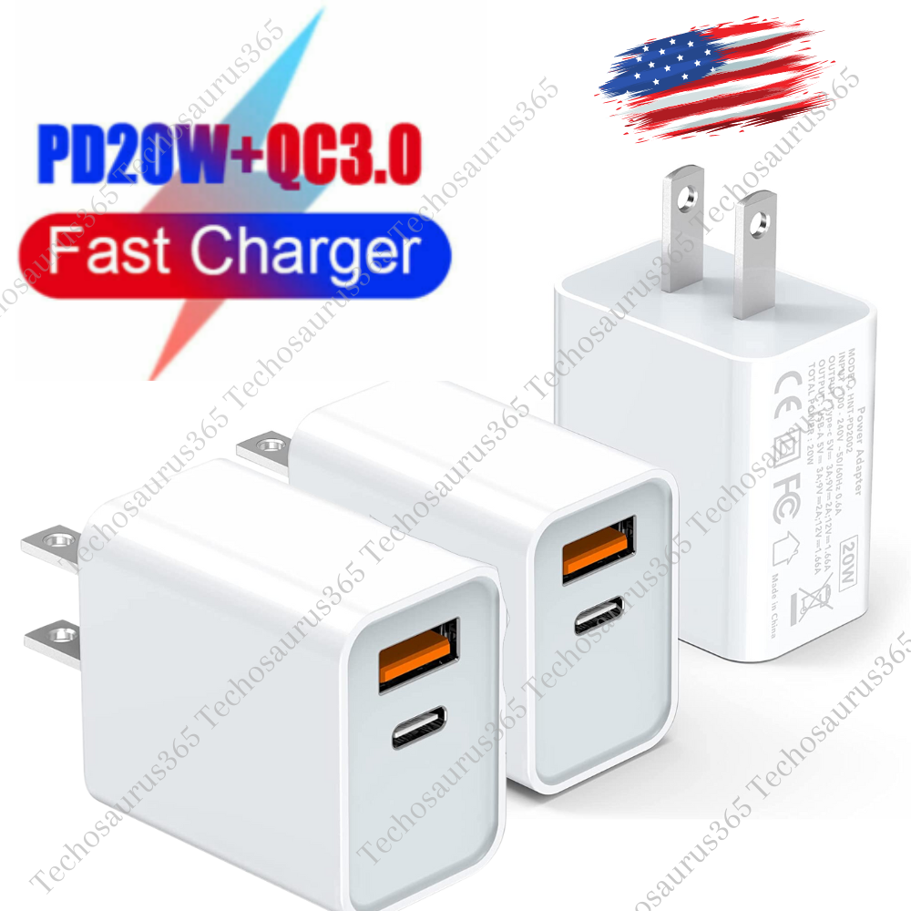 20W Fast Charger Block USB-C Wall Adapter for iPhone 12 14 15 16 11