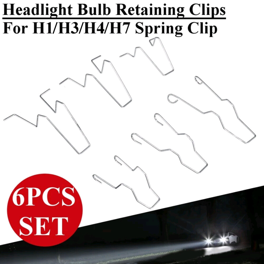 6Pcs Universal Car Headlight Retainer Clips for H1 H3 H4 H7 Bulbs
