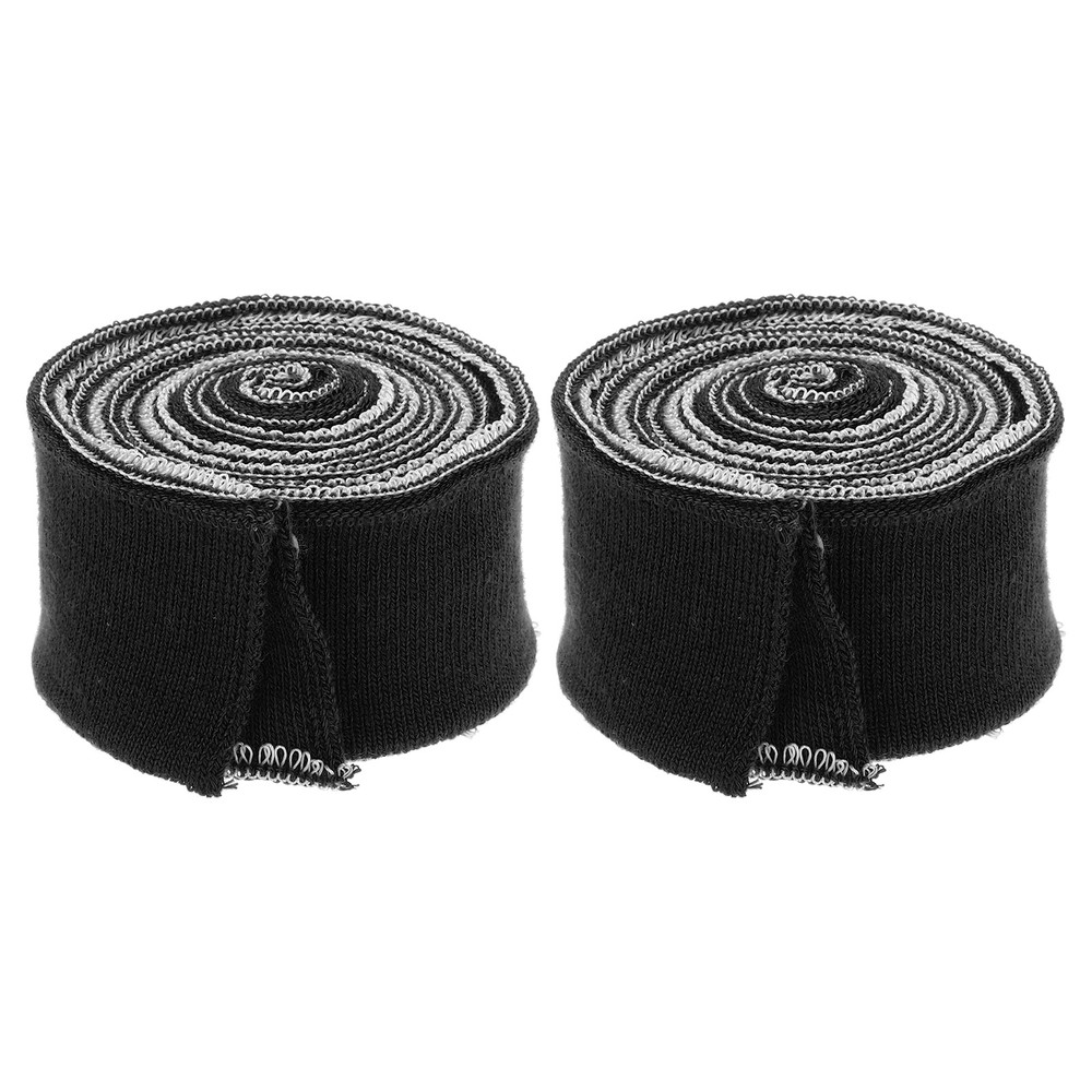 2Pcs 1.5 Inch x 2.6ft Elastic Cuffs Knitted Ribbed Cotton Fabric Black