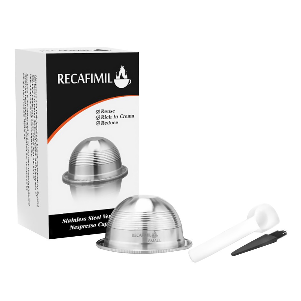 Steel Refillable Coffee Pods for Nespresso Vertuo Plus Series Compatible Capsules