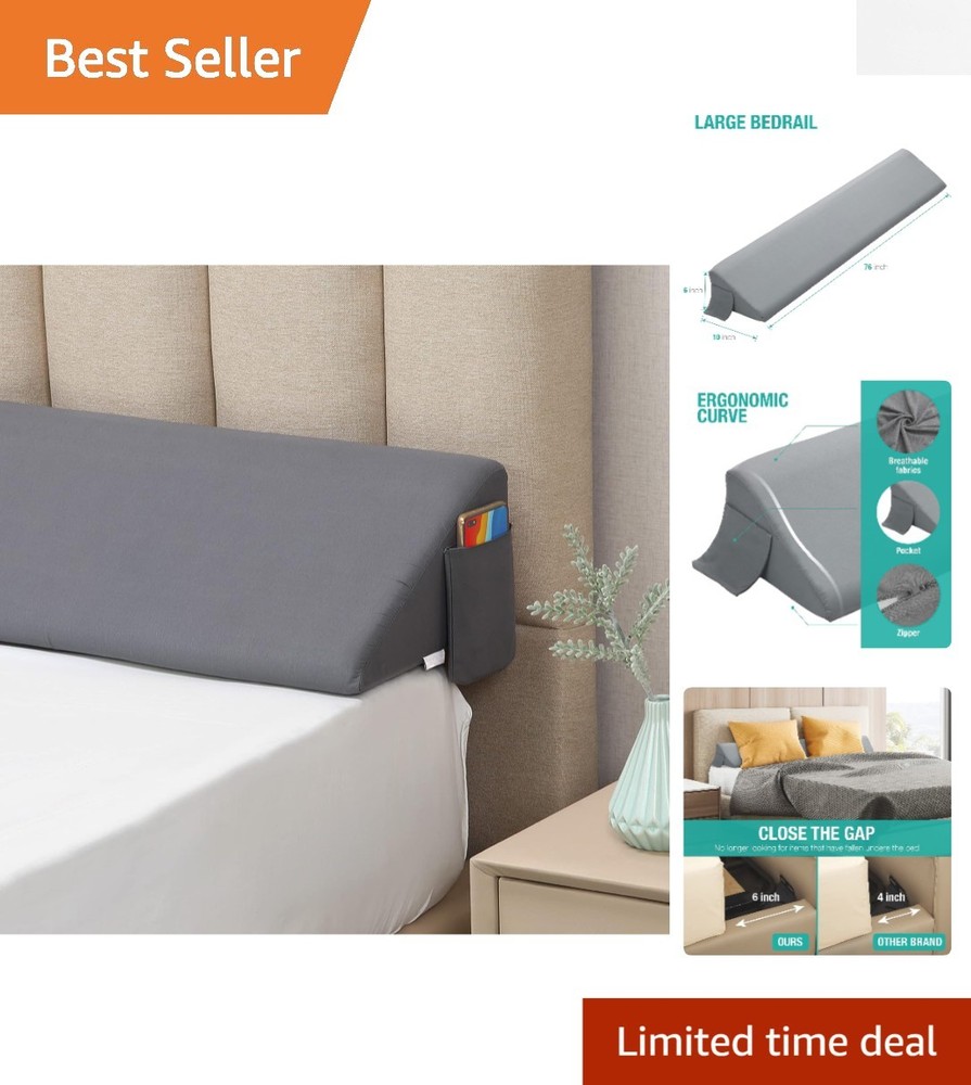 King Bed Wedge Pillow with Removable Cover – Soft Support & Quick Recovery Foam