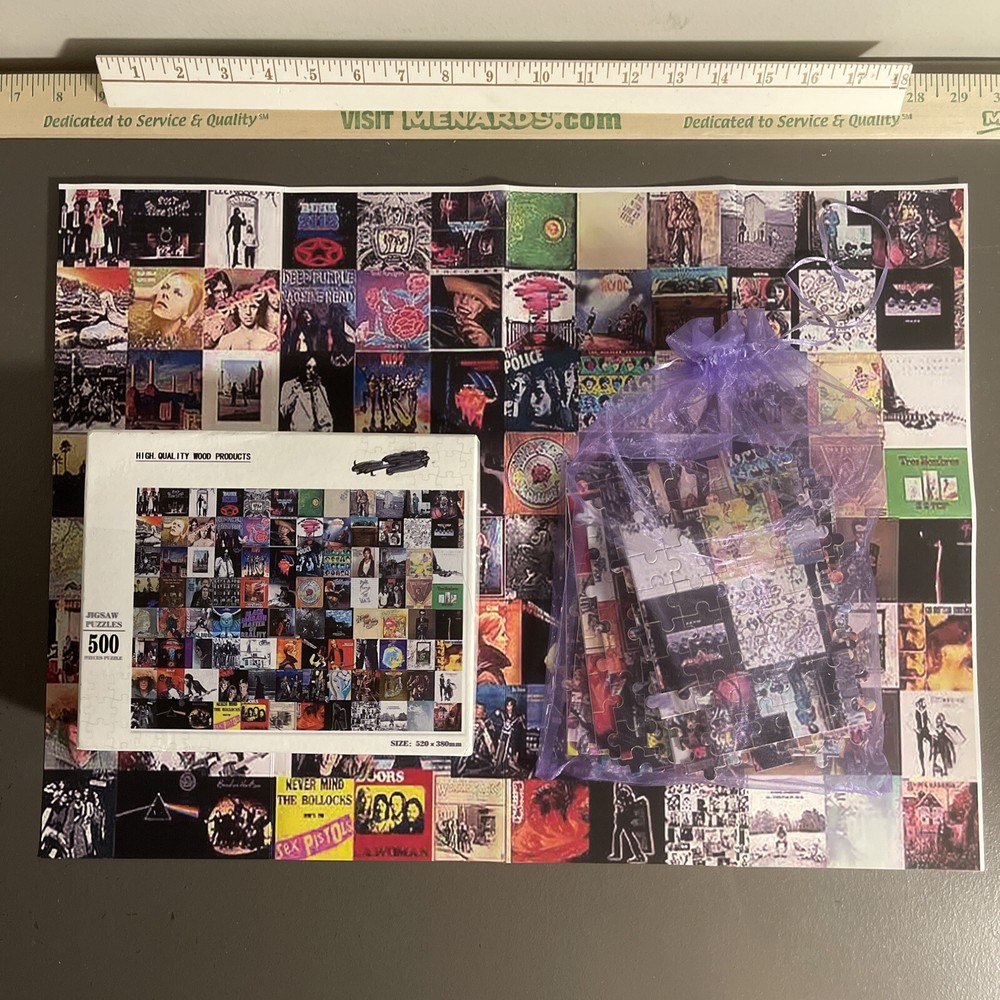 Classic Rock Album Covers Wooden Jigsaw Puzzle Used As Is
