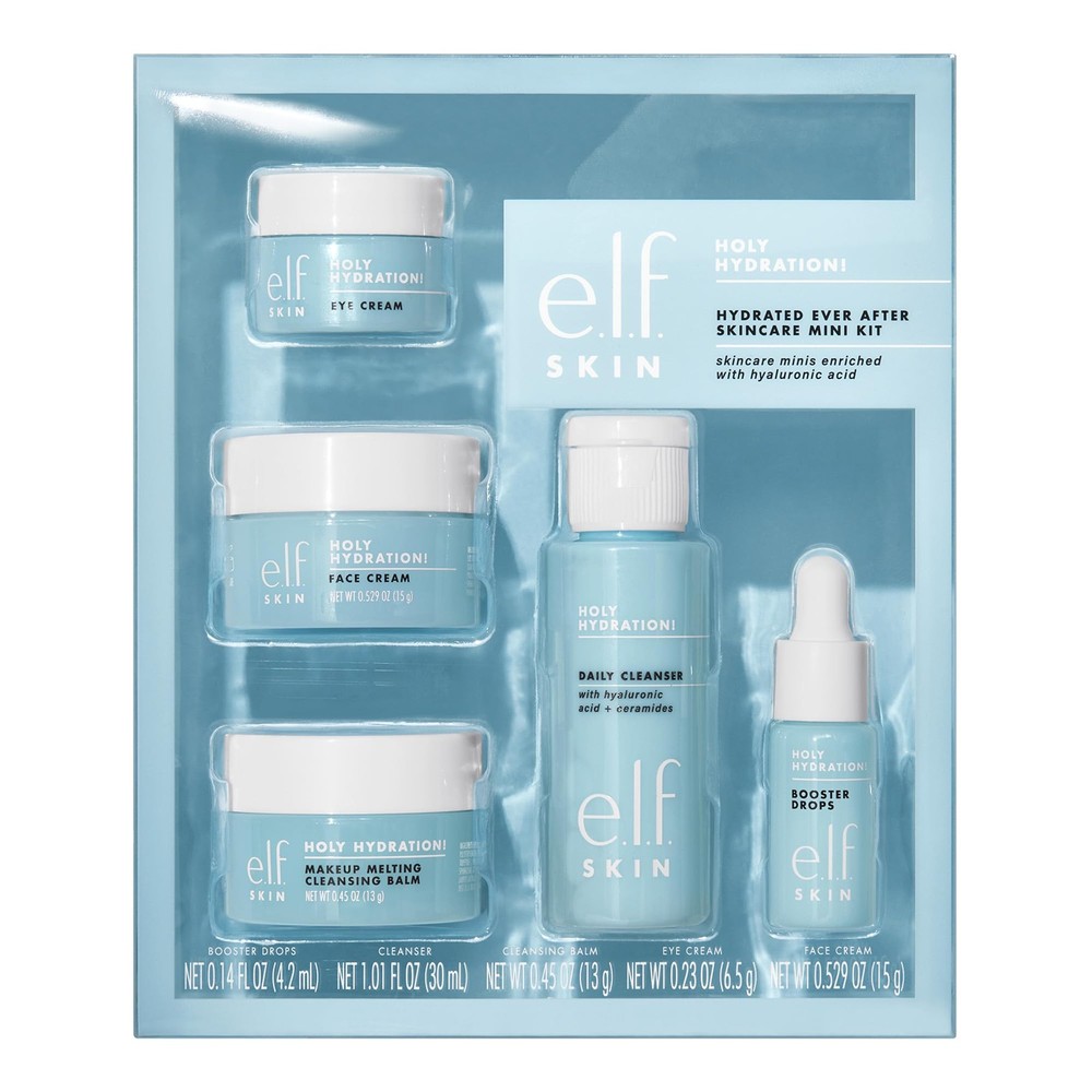e.l.f. SKIN Holy Hydration! Hydrated Ever After Skincare Mini Kit, Cleanser, ...