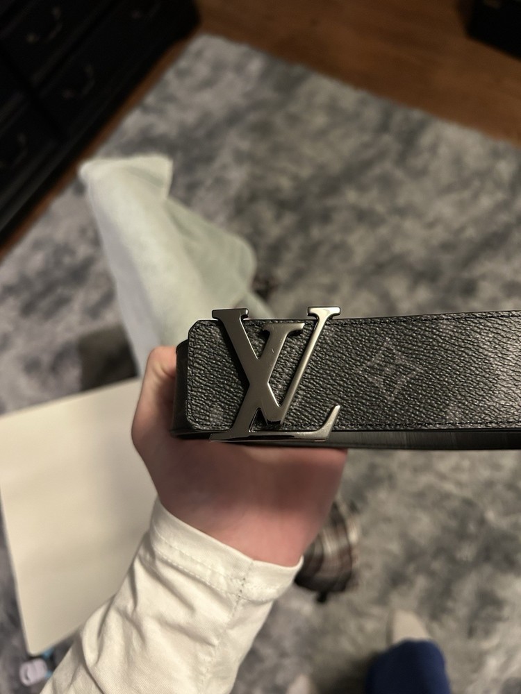 Louis Vuitton LV Initiales Leather Belt Black/Silver