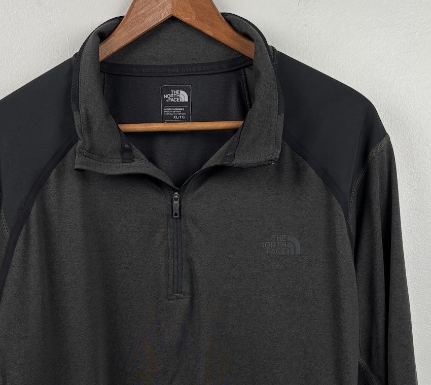 The North Face Flash Dry XD 1/4 Zip Pullover Mens XL Black Long Sleeve Active **