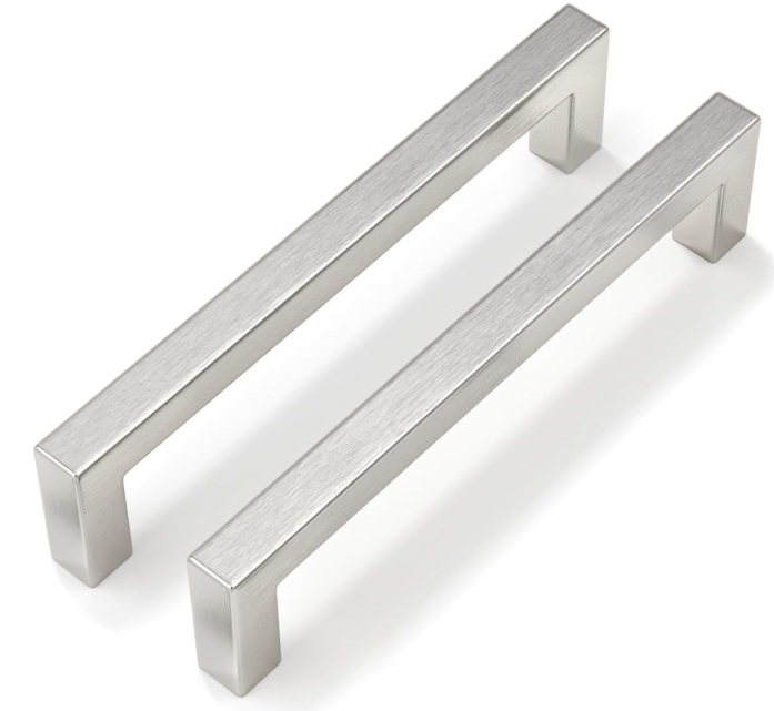 30 Pack 5 Inch Brushed Nickel Cabinet Pulls Square Drawer Handles Silver Kitchen